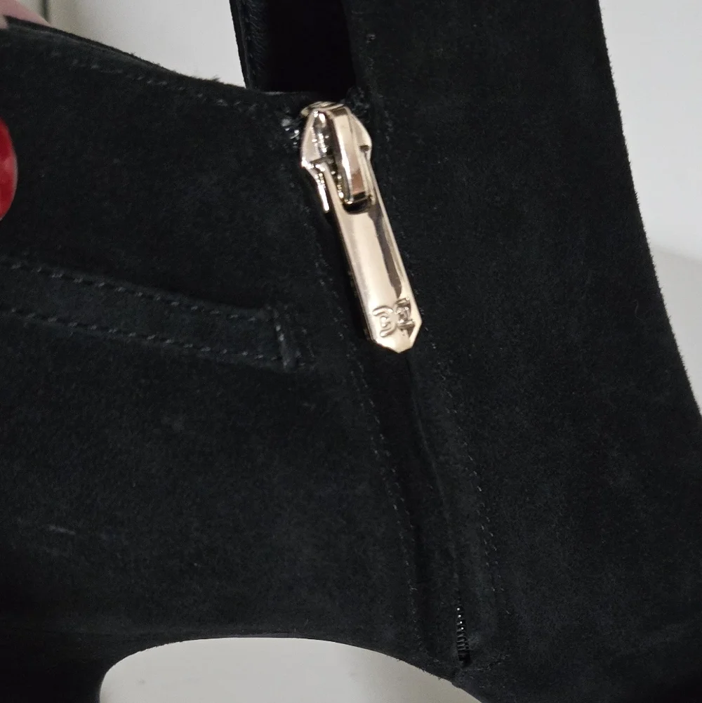 Sam Edelman Black Suede Fiora Ankle Heel Boot Size 7 - Picture 12 of 14